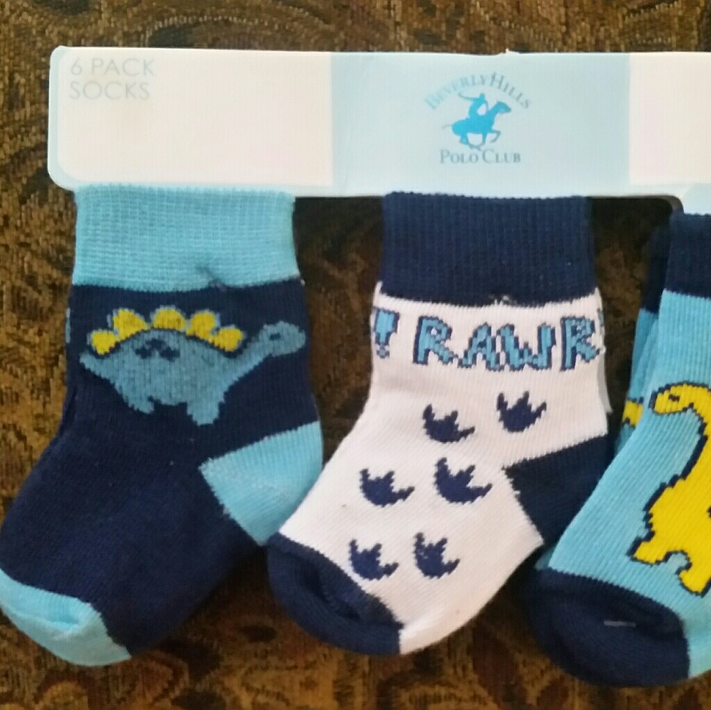 *SOLD*Beverly Hills 6 pack infants socks 0-6